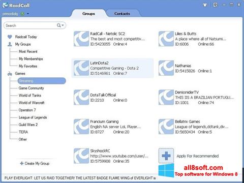 Screenshot RaidCall für Windows 8