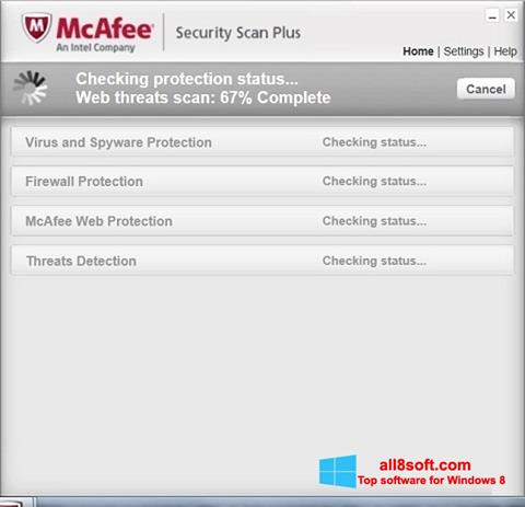 Screenshot McAfee Security Scan Plus für Windows 8