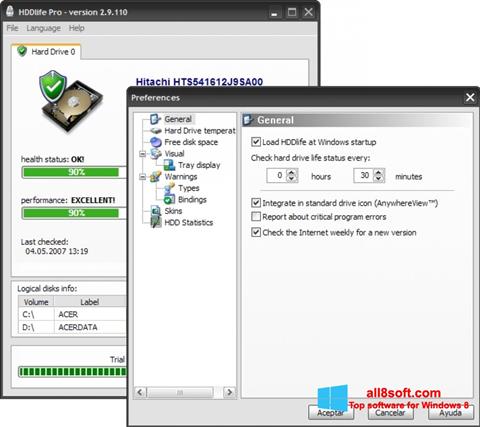 Screenshot HDDlife für Windows 8