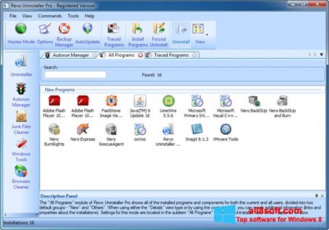 Screenshot Revo Uninstaller für Windows 8