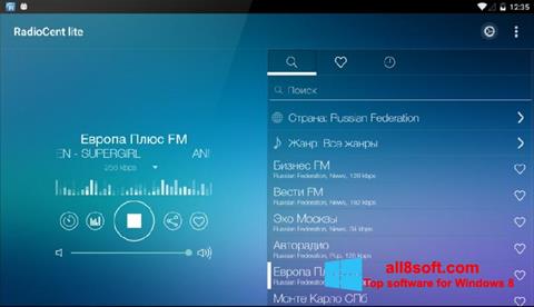Screenshot Radiocent für Windows 8
