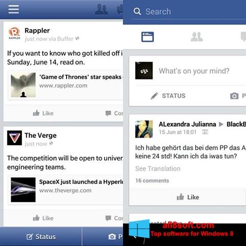 Screenshot Facebook für Windows 8