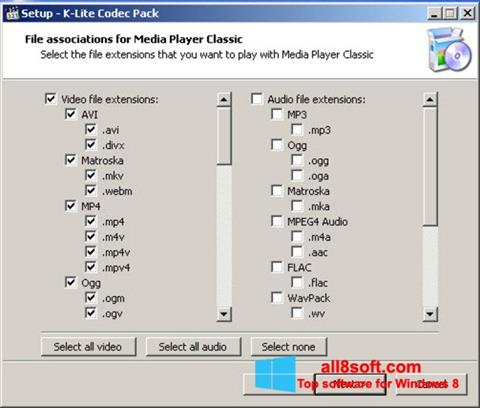 Screenshot K-Lite Codec Pack für Windows 8
