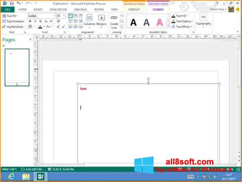 Screenshot Microsoft Publisher für Windows 8