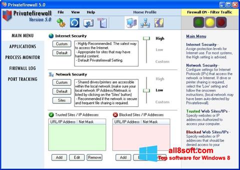 Screenshot Privatefirewall für Windows 8