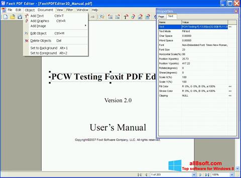 Screenshot Foxit PDF Editor für Windows 8